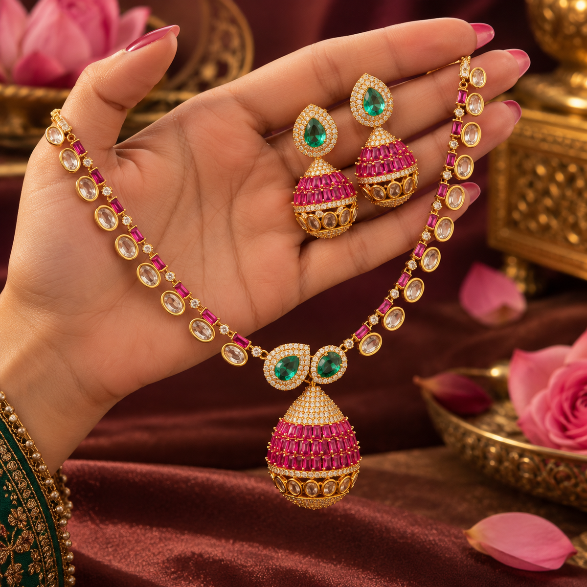 Ruby Emerald Elegance Set