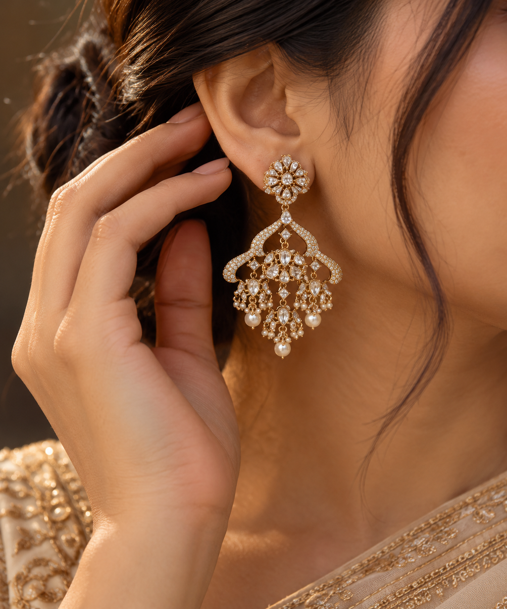Blooming Pearl Jhumkas