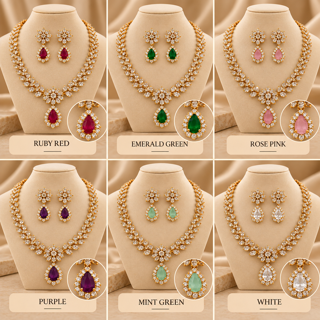 6-in-1 AD Stone Necklace Set