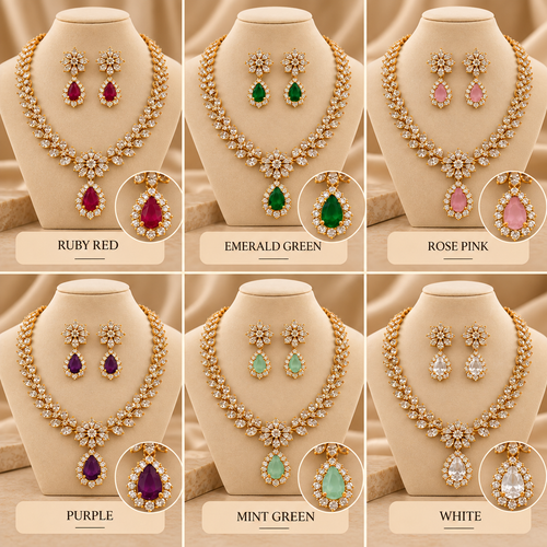 6-in-1 AD Stone Necklace Set