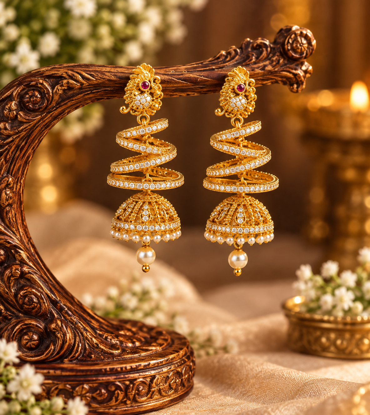 Royal Spiral Jhumkas