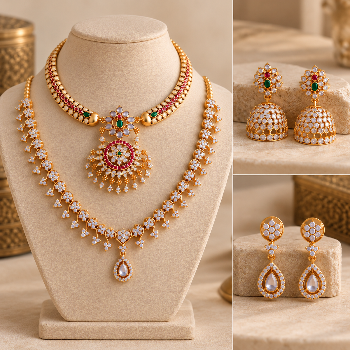 Traditional Combo Jewellery Sets – 2 Sets