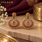 VALSAM Royal Ruby and Emerald Bridal Earrings